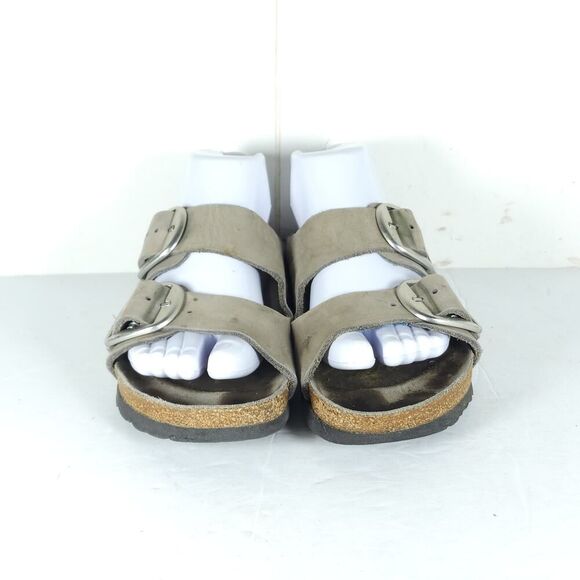 BIRKENSTOCK Women's Arizona Big Buckle US7 EU38 Gray Nubuck Slide Sandals Shoes - Picture 3 of 16
